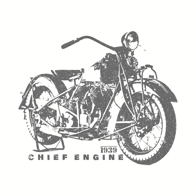 VINTAGE MOTORCYCLES I-CHIEF ENGINE 1939 by HelloDisco