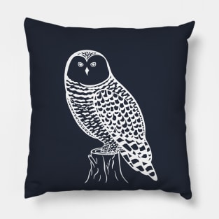 Snowy Owl - bird watchers hand drawn design Pillow