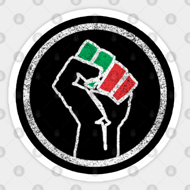 Distressed Black Power Fist - Black Power - Sticker