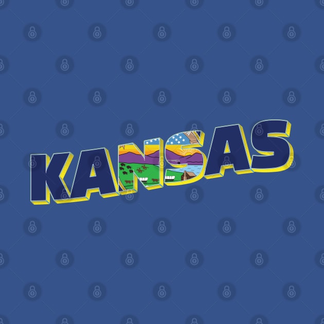 Kansas vintage style retro souvenir by DesignerPropo