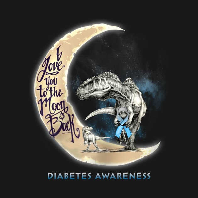 diabetes dinosaur moon by TeesCircle