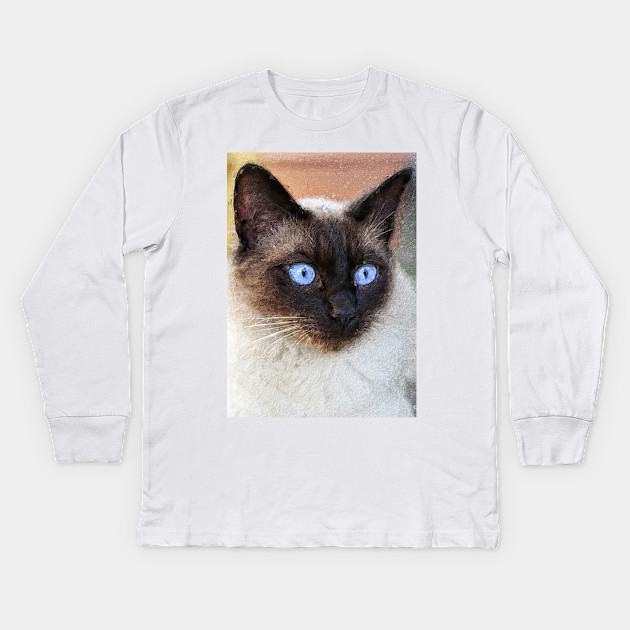 Siamese Cat Blue Eyes Siamese Cat Blue Eyes Kids Long Sleeve T