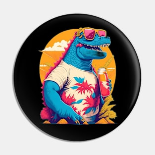 Retro Godzilla Pin