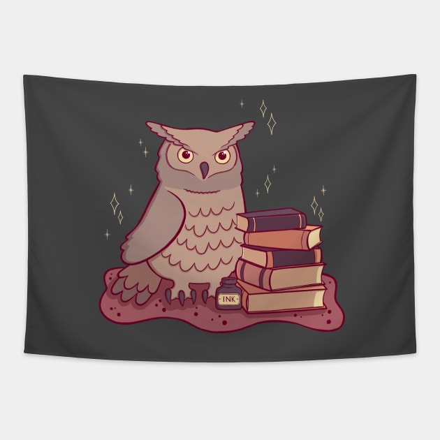 Owl Familiar Tapestry by Melissa Jan