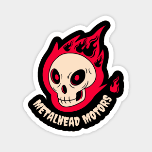 Metal Head Motors - Red Flame Skull Magnet