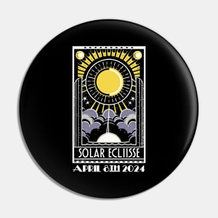 Total Solar Eclipse April 8th 2024- Art Deco style Pin