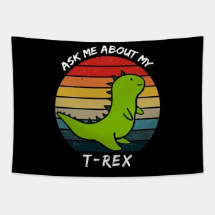 Ask Me About My Trex Retro Sunset Tapestry