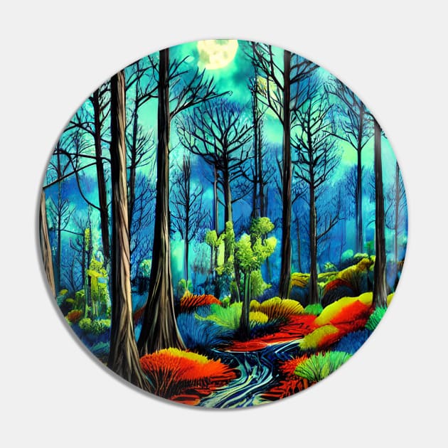 Beautiful Forest Moonlight Pin by Sanzida Design