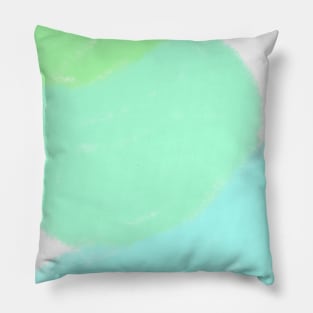 Green blue watercolor abstract pattern art Pillow