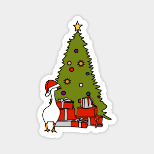 Goose with Stolen Santa Hat by Christmas Tree Magnet