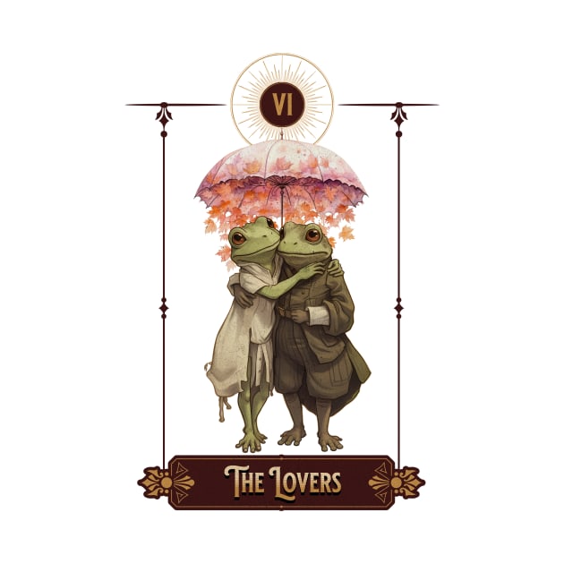 "The Lovers" Frog Tarot Card by TheCloakedOak