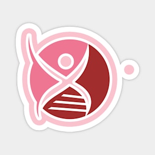 Human DNA and genetic sticker logo design. Emblem, Concept Design, Creative Symbol, Icon. Magnet