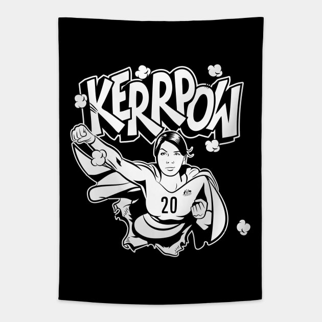Kerr-POW! White on Black! Tapestry by StripTees