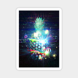 Cutted pineapple glitchy design Magnet