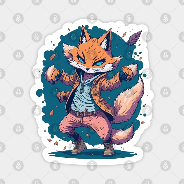 Hip Hop Dancing Fox Magnet by hippohost