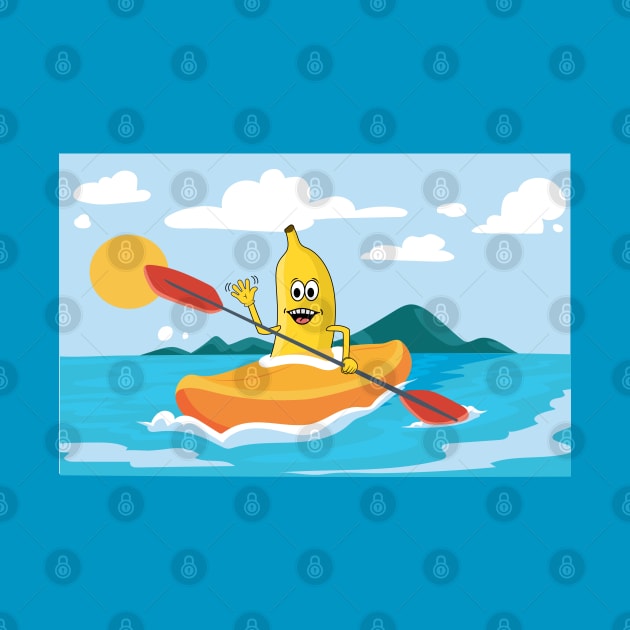 Kayaking makes me happy outdoor sport by Andy Banana