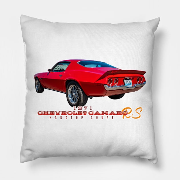 1971 Chevrolet Camaro RS Hardtop Coupe Pillow by Gestalt Imagery