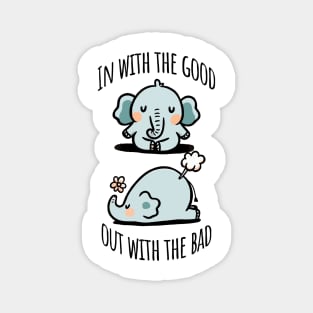 Cute Elephant Breathing Yoga In and Out Meditation design Magnet