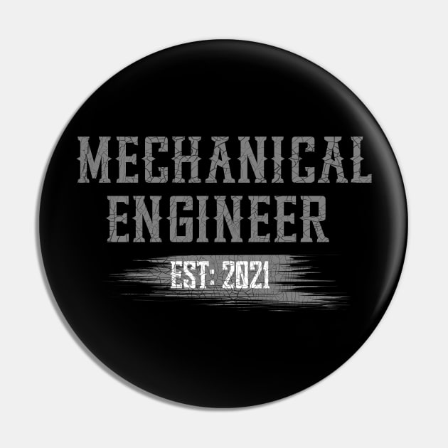 Mechanical Engineer Est 2021 Mechanic Vintage Pin by Donebe
