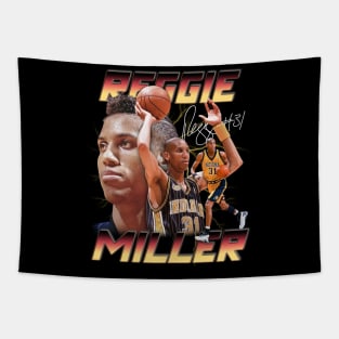 Reggie Miller Choke Sign Basketball Legend Signature Vintage Retro 80s 90s Bootleg Rap Style Tapestry