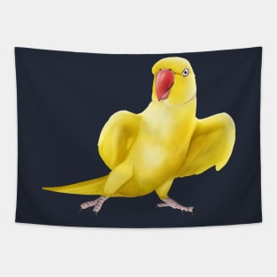 Yellow Indian Ringneck Parrot Tapestry