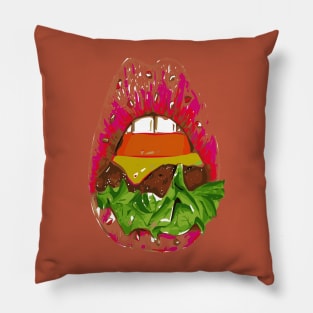 burger lips Pillow