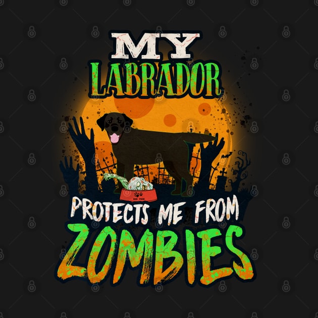 My Labrador Protects Me From Zombies - Gift For Black Labrador Owner Labrador Lover by HarrietsDogGifts