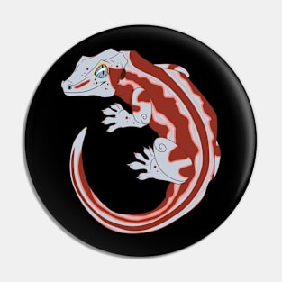 Red and White Stripe Gargoyle Gecko Pin