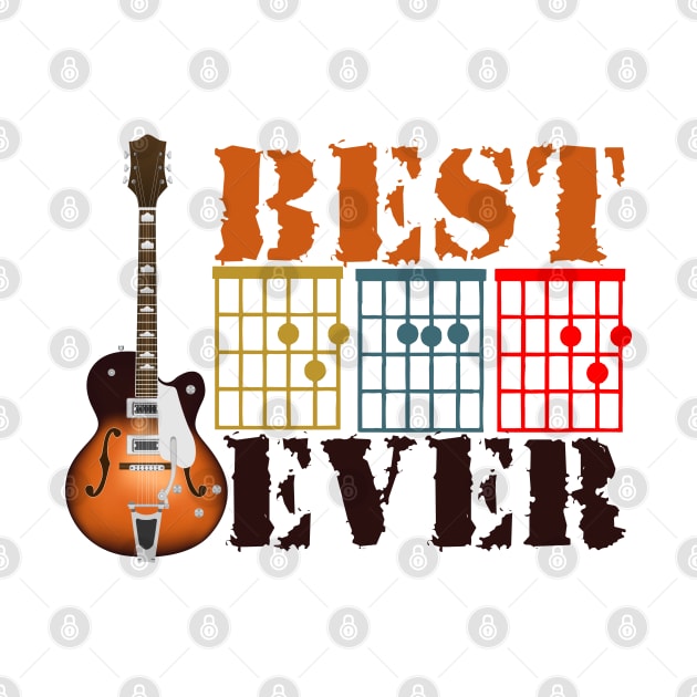 Vintage Guitarist Best Dad Ever Guitar Dad Chord Men Gift by Twister