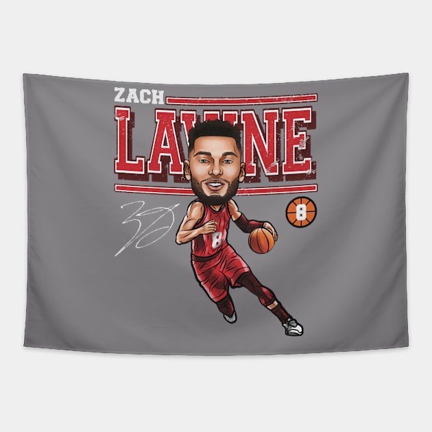 Zach Lavine Chicago Cartoon Tapestry by Erianna Bee