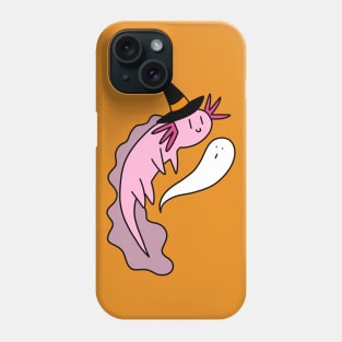 Witch Axolotl and Ghost Phone Case