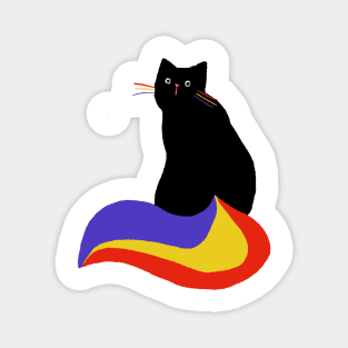 Rainbow Black Cat Magnet