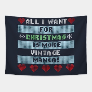 Vintage Manga Christmas Sweater Tapestry