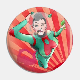 Space Girl Pin Up Pin