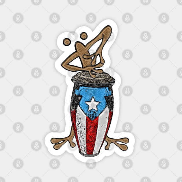 Conga Coqui Taino Boricua Magnet by SoLunAgua