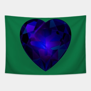 Purple and Blue Heart Gemstone Tapestry