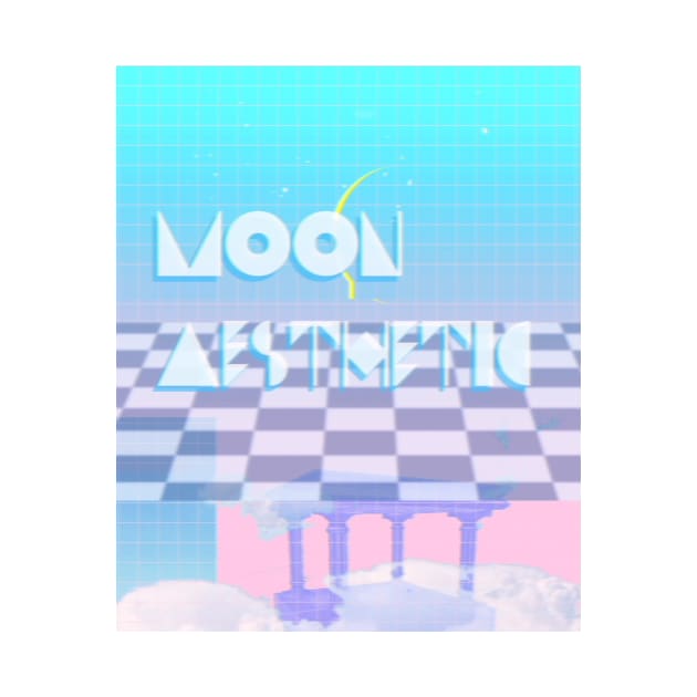 Vaporwave Design Moon Aesthetic by lofi_retrowave