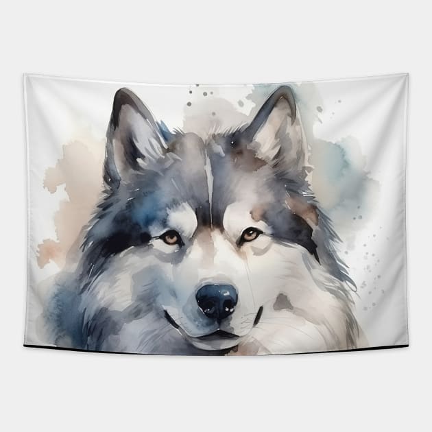 Alaskan Malamute Husky Dog Tapestry by Danielleroyer