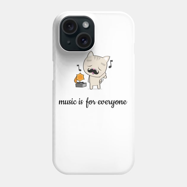 music lover cat with a mustache Phone Case by maggzstyle