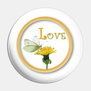 Dandelion - Butterfly - LOVE Pin