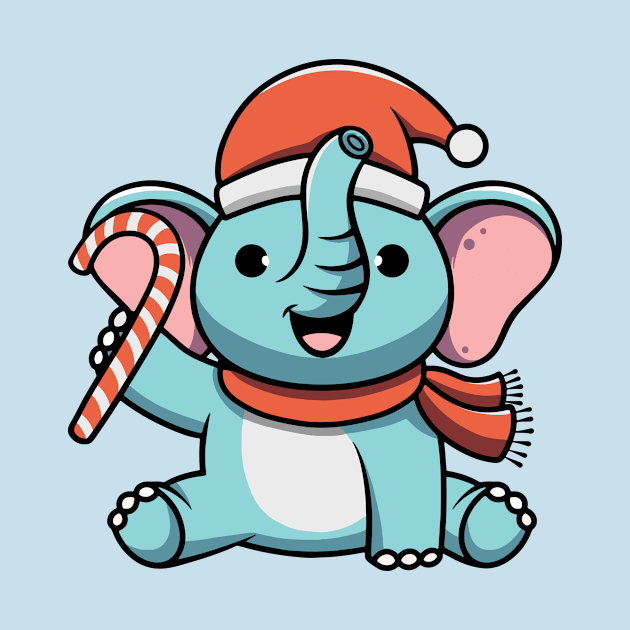 Cute Elephant on Christmas by Cubbone