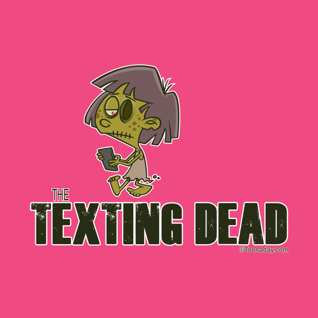 Zombie Girl Texting on her phone by Toonaday