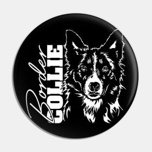 Border Collie dog lover portrait Pin