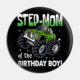 Step Mom of the Birthday Boy Monster Truck Birthday Pin
