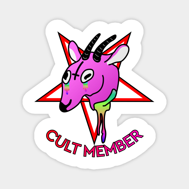 Cult member pink colorful goat Magnet by Karafuru