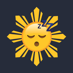 Sleeping Face Emoji in Filipino Flag Sun T-Shirt