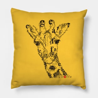 Font illustration "giraffe" Pillow