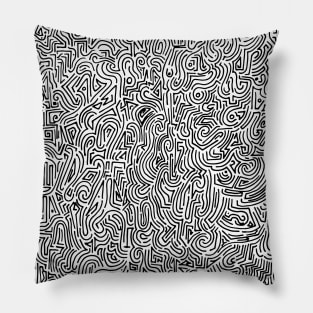 Abstract Ink Drawing #3 Pillow