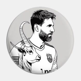 Lionel Messi The Goat Futbol Soccer Art Gift Pin