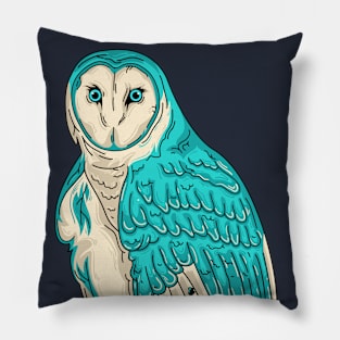 Owl Blue Ocean Pillow